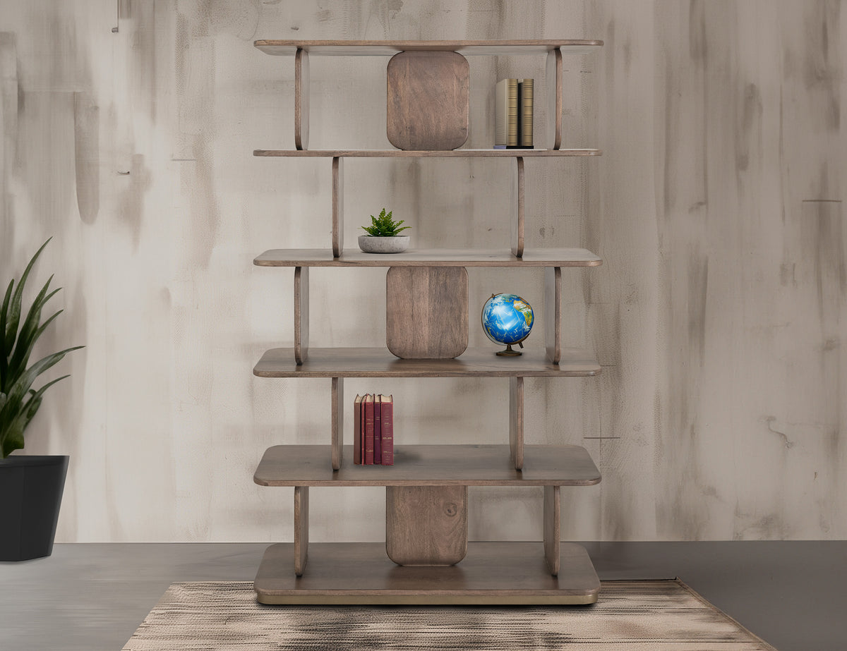 Mezquite Bookcase, Brown, 5 Shelves