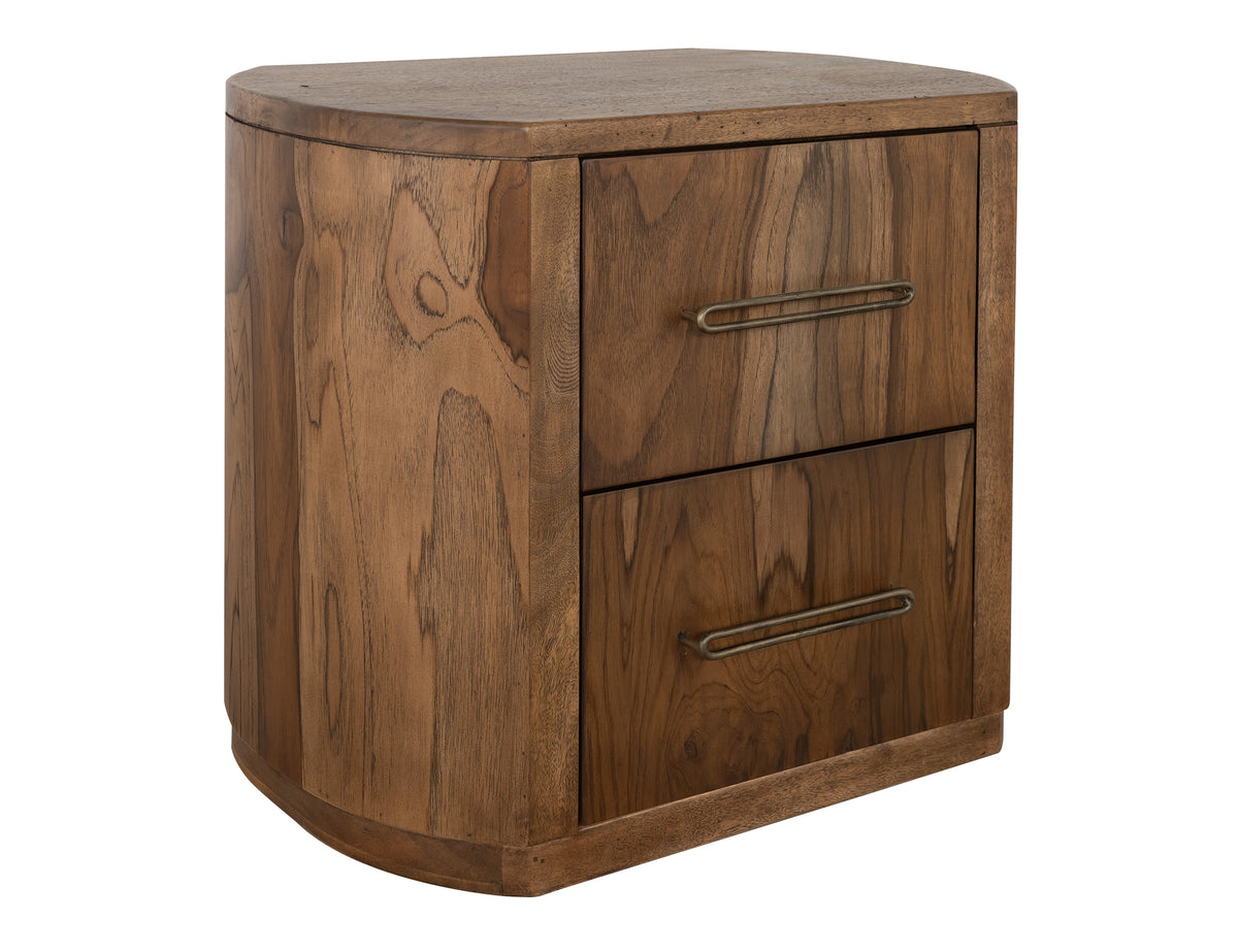 Balam Nightstand, Brown, 2 Drawer