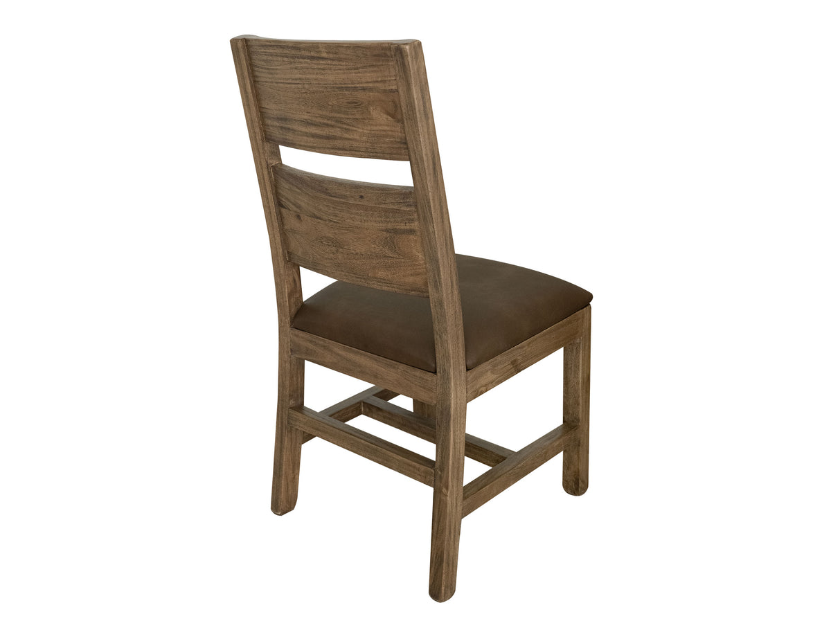 Natural Teca Chair, Brown, Wooden - Melina & Fabric