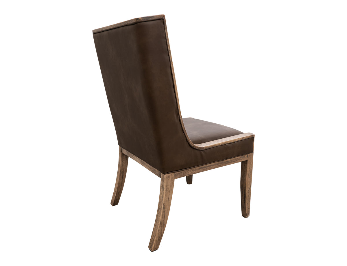 Balam Upholstered Chair, Brown, Wooden Chair