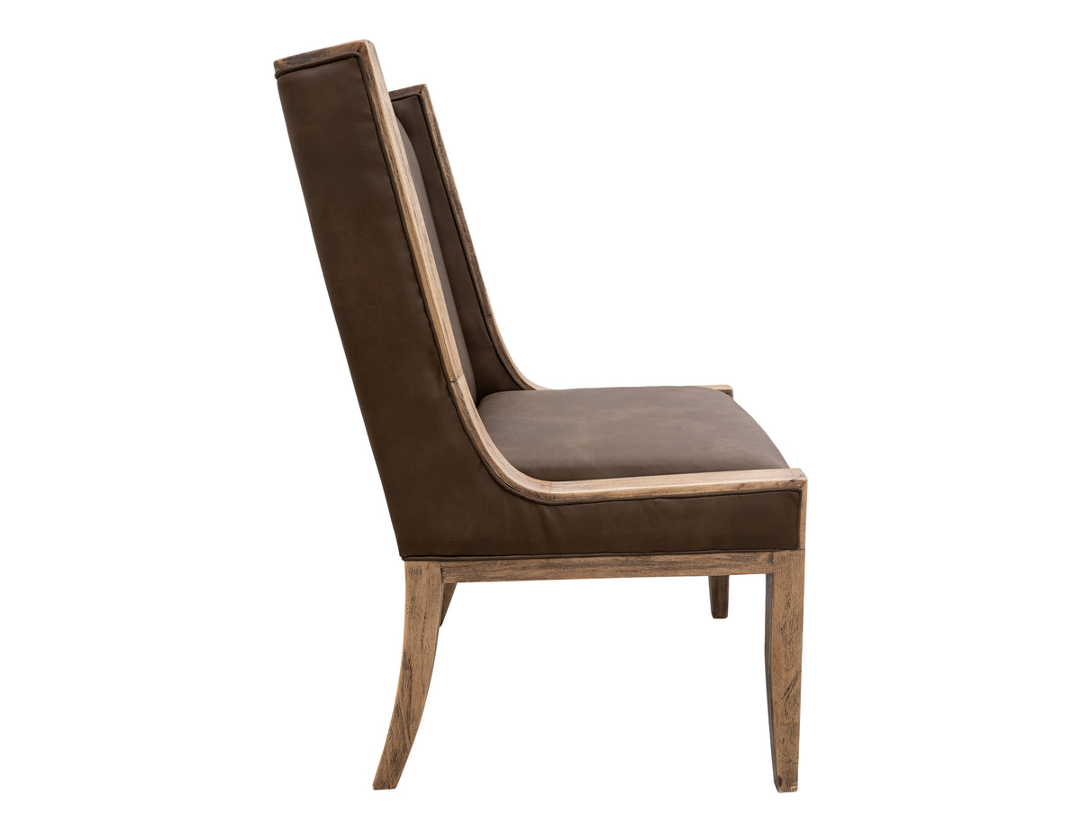 Balam Upholstered Chair, Brown, Wooden Chair