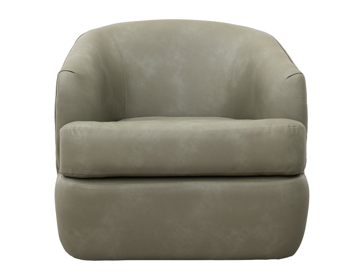 Tumbi Armchair, Green, Wooden Frame & Metal Base, 360 Degree Swivel Accent Chair - Pine & Fabric/Metal