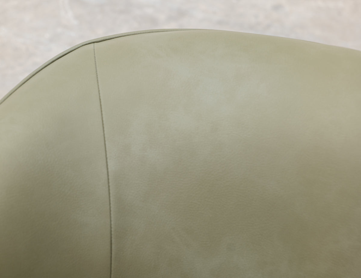 Tumbi Armchair, Green, Wooden Frame & Metal Base, 360 Degree Swivel Accent Chair - Pine & Fabric/Metal