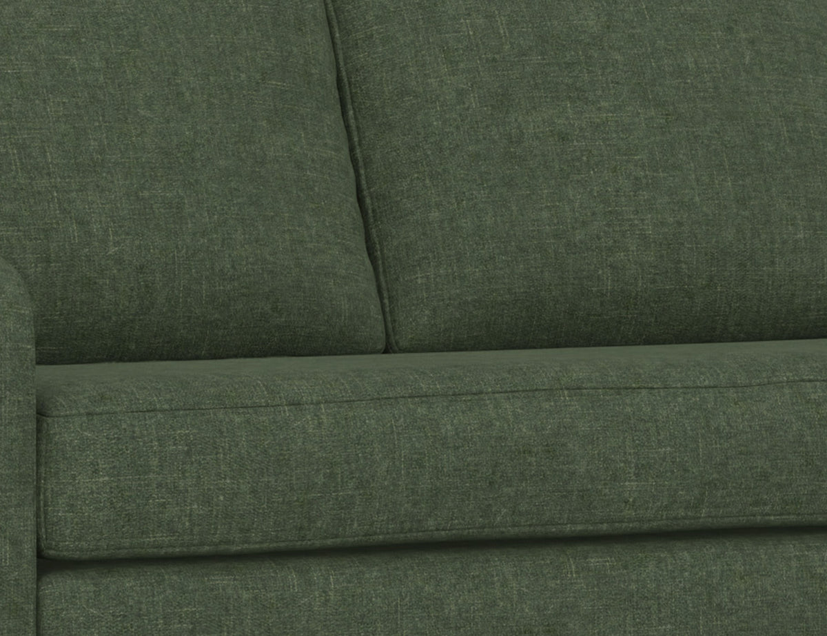 Samba Loveseat, Green, Wooden Frame & Base, Sectional Right-Arm