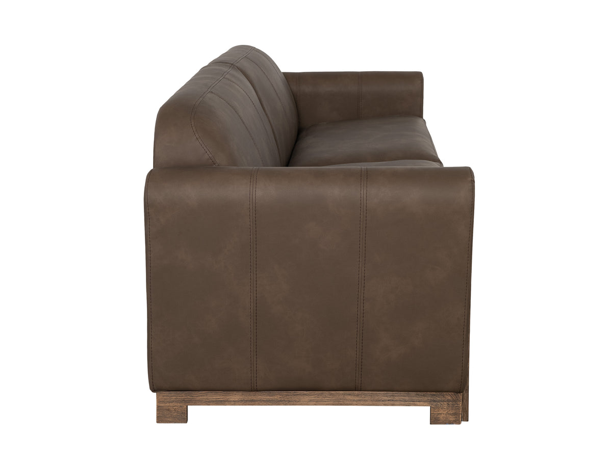 Balam Loveseat, Brown, Wooden Frame & Base