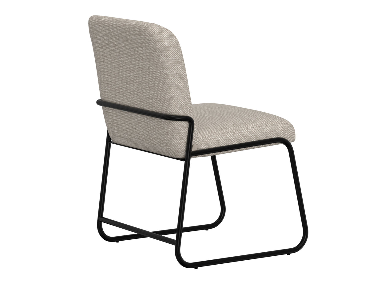 Seating Upholstered Chair, Beige/Black, Wooden Frame & Metal Base