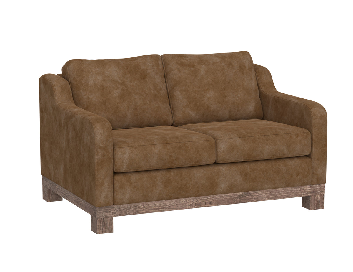 Samba Loveseat, Orange, Wooden Frame & Base