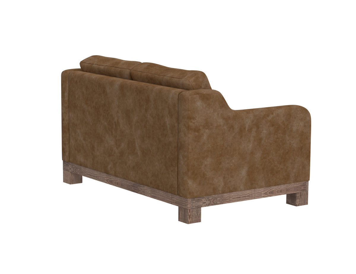 Samba Loveseat, Orange, Wooden Frame & Base
