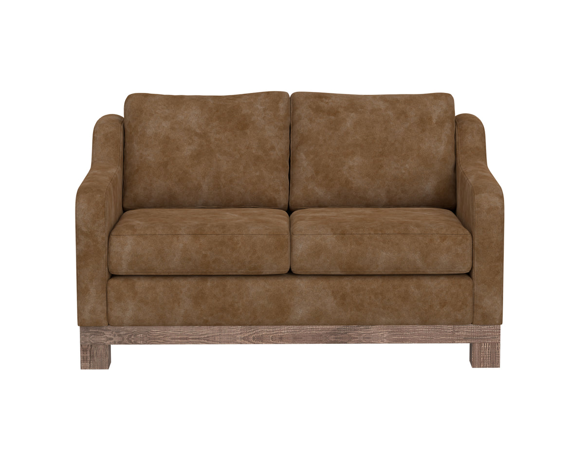 Samba Loveseat, Orange, Wooden Frame & Base