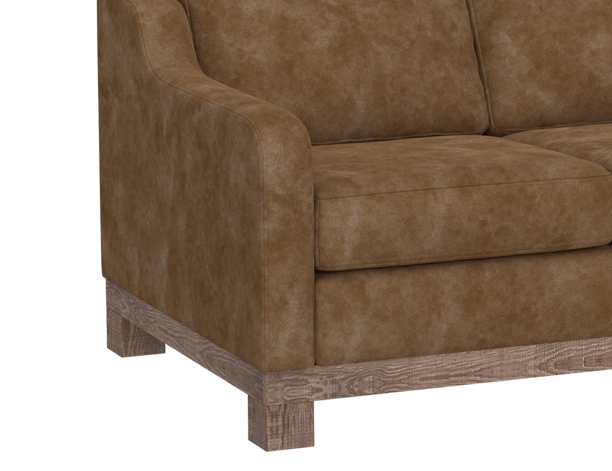 Samba Loveseat, Orange, Wooden Frame & Base