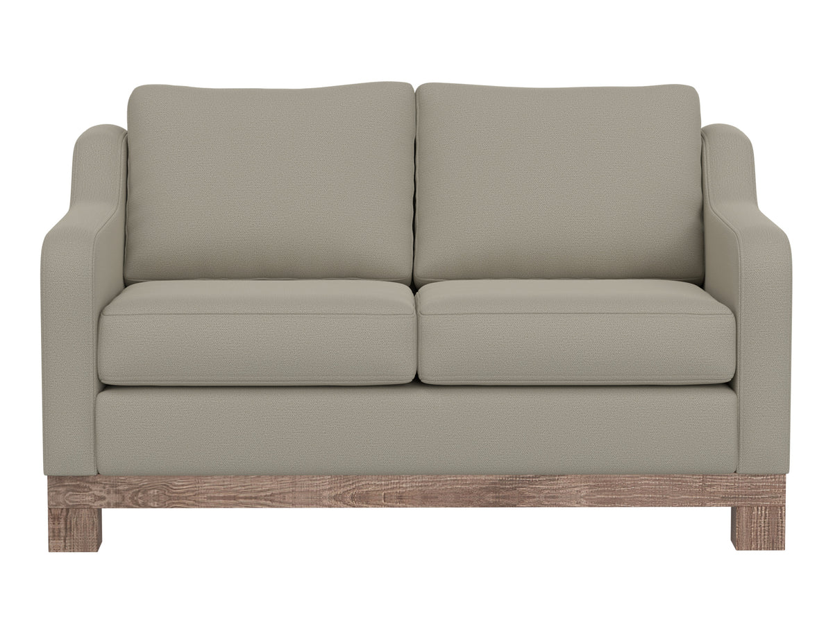 Samba Loveseat, Gray, Wooden Frame & Base, Two-Cushion