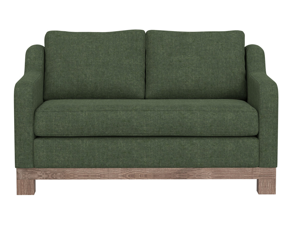 Samba Loveseat, Green, Wooden Frame & Base