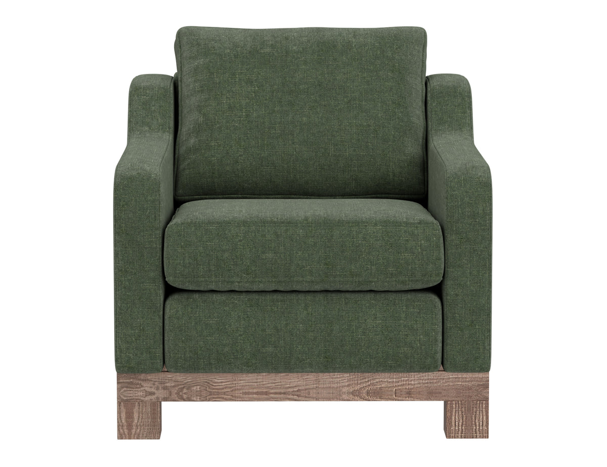 Samba Armchair, Green, Wooden Frame & Base
