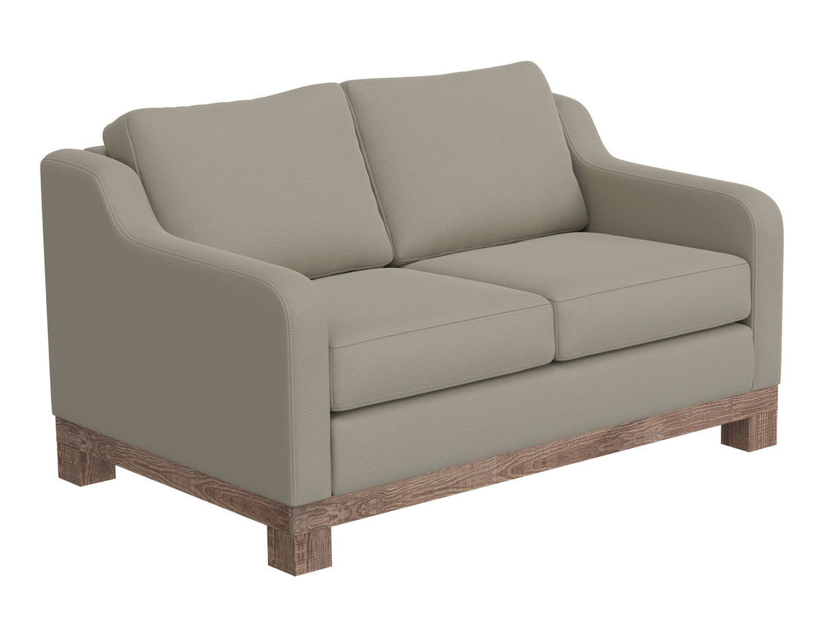 Samba Loveseat, Gray, Wooden Frame & Base, Two-Cushion