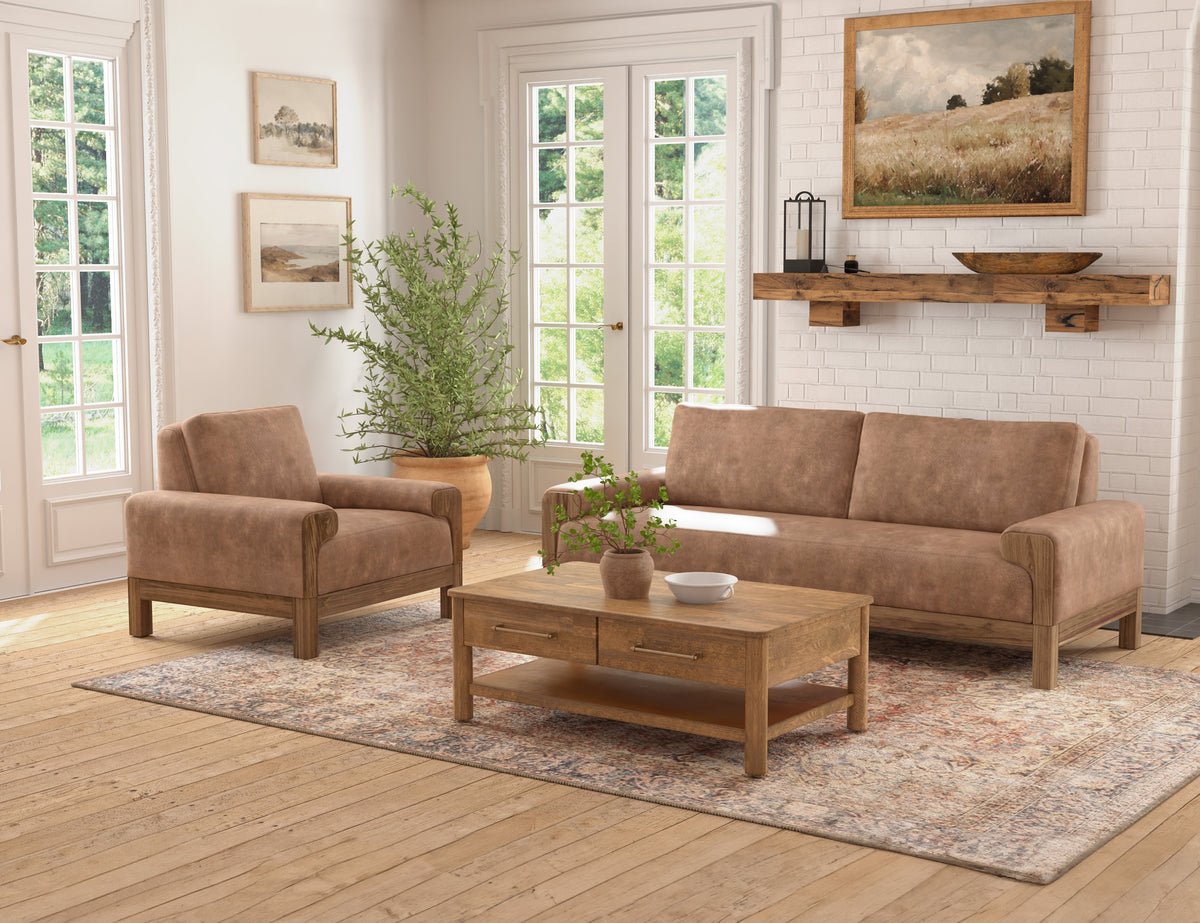 Sedona Sofa, Brown, Wooden Frame & Base - IUP966-SOF-214