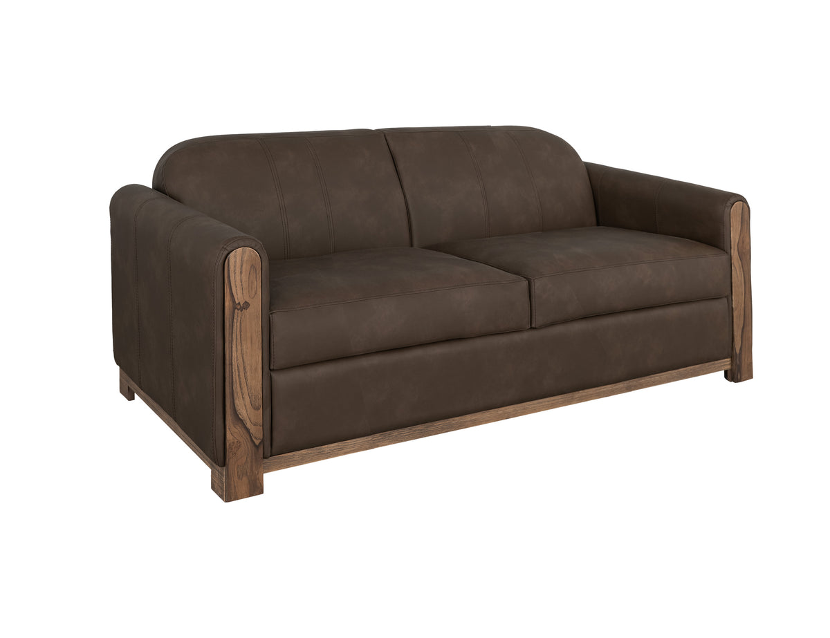 Balam Armchair, Brown, Wooden Frame & Base, Loveseat
