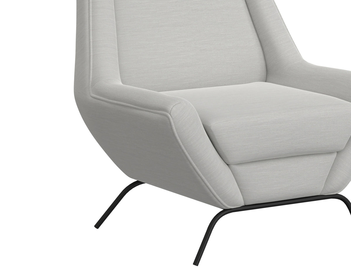 Tyne Armchair, Beige/Black, Wooden Frame & Metal Base - IUP331-ACH-131