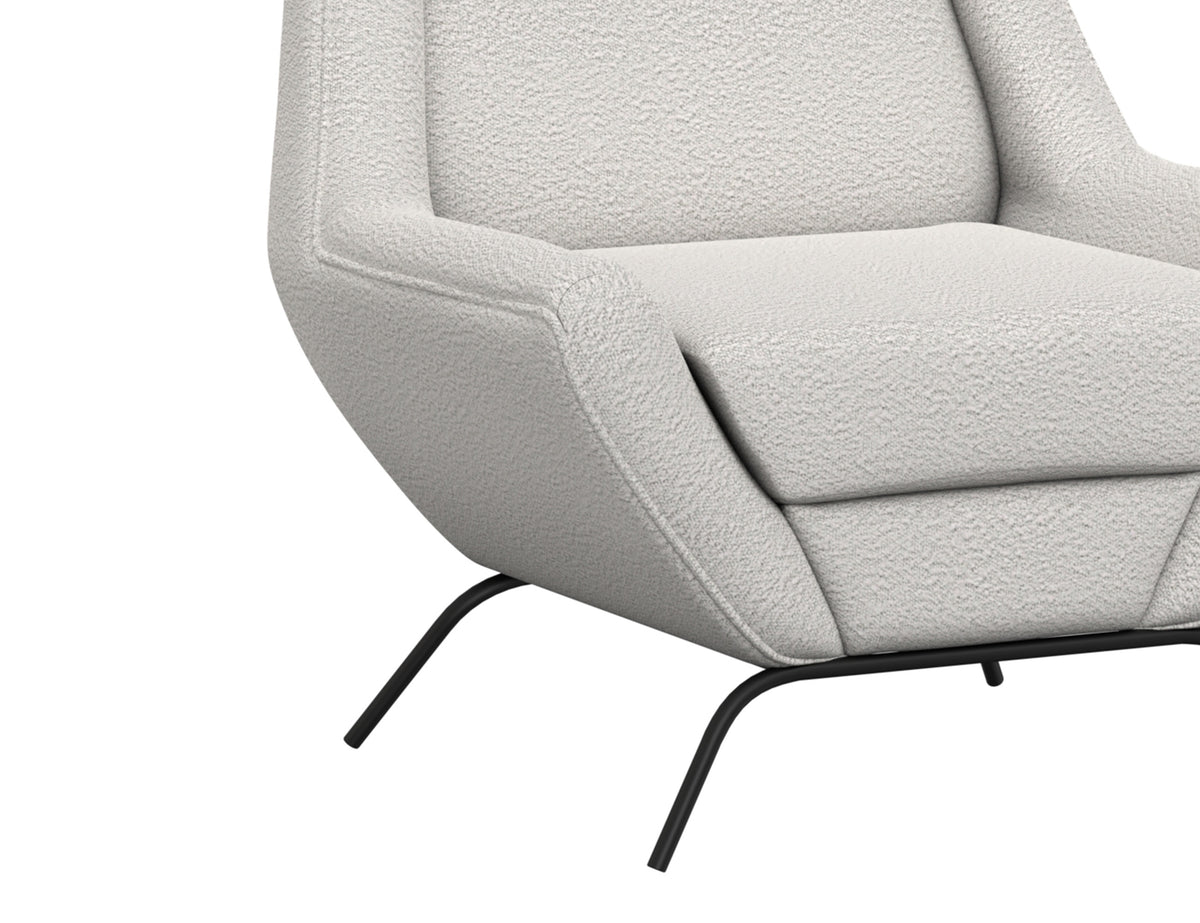 Tyne Armchair, Beige/Black, Wooden Frame & Metal Base - IUP331-ACH-101