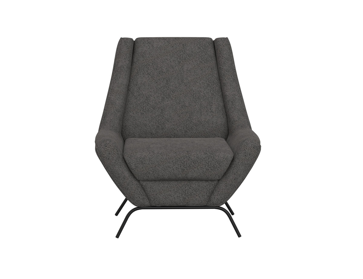 Tyne Armchair, Gray/Black, Wooden Frame & Metal Base - IUP331-ACH-121