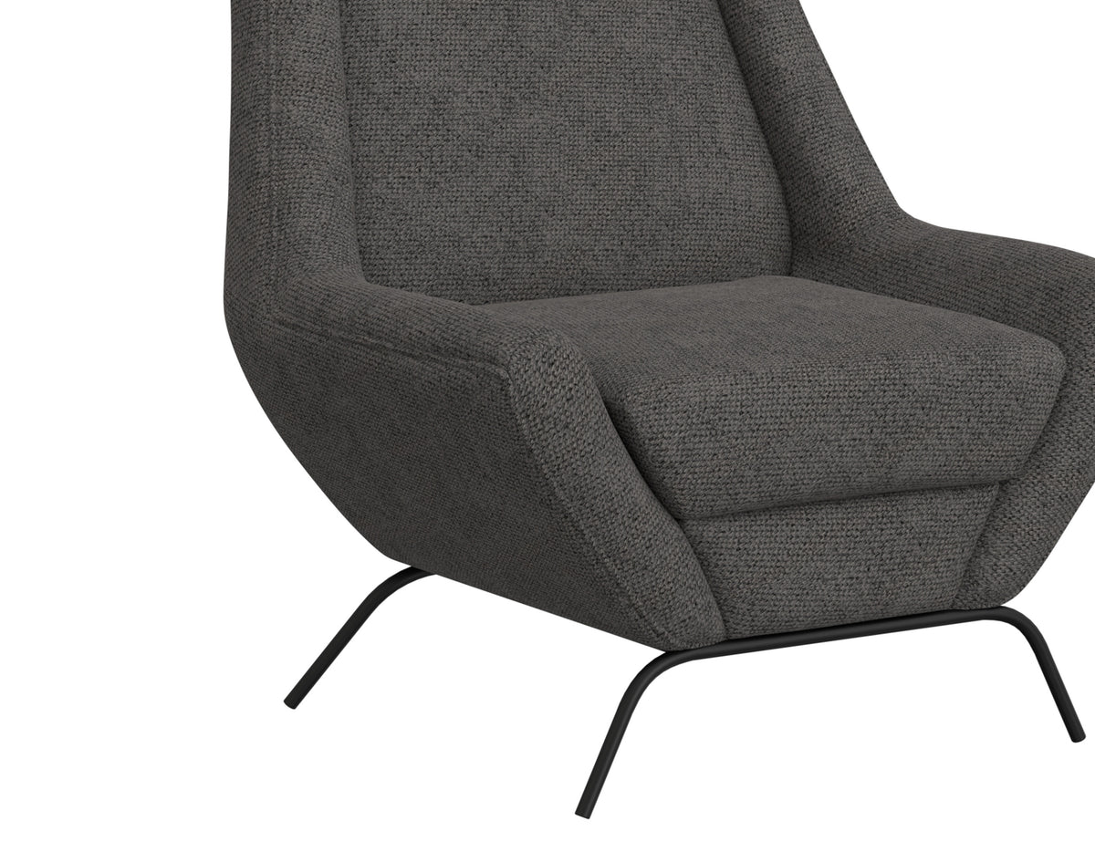 Tyne Armchair, Gray/Black, Wooden Frame & Metal Base - IUP331-ACH-121