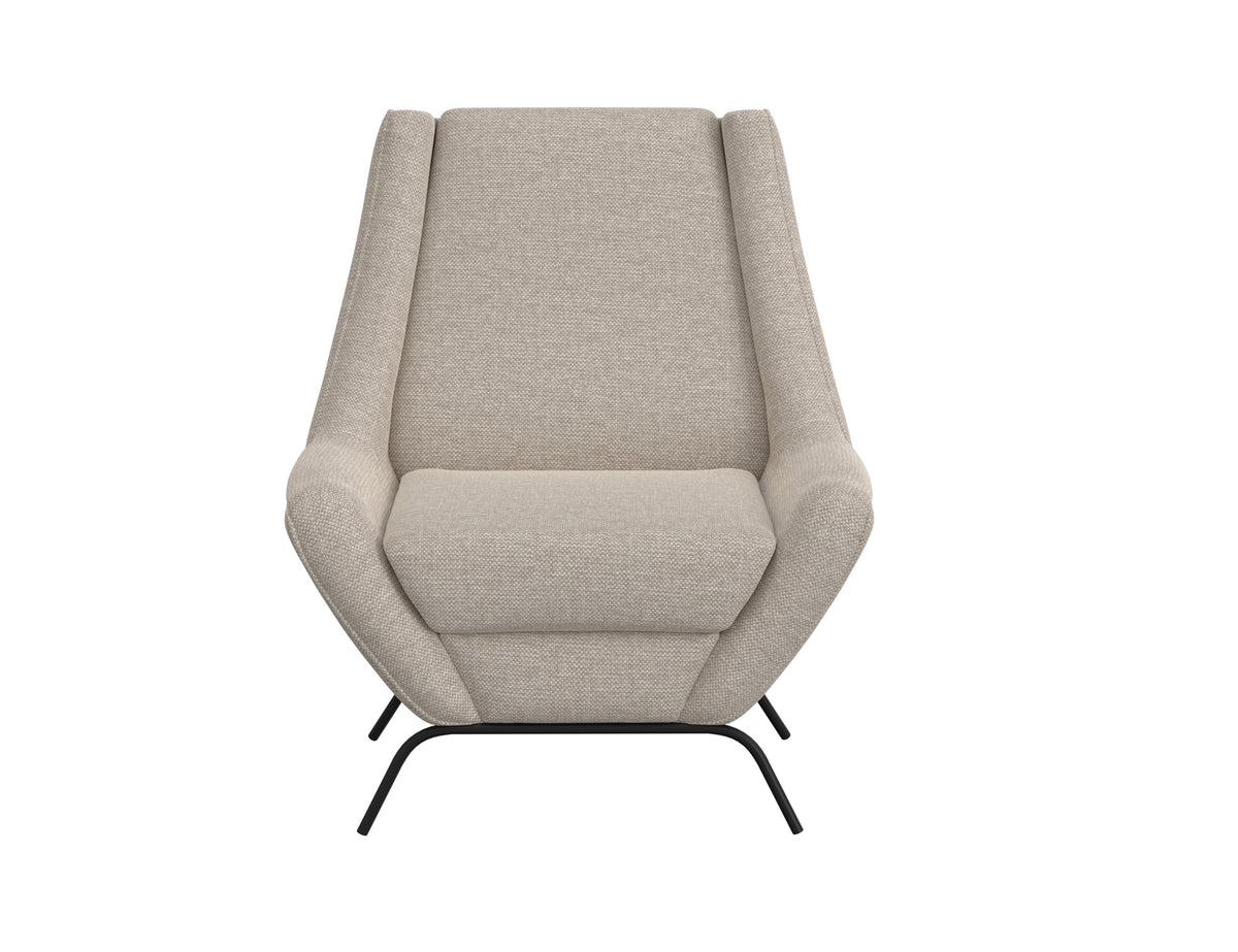 Tyne Armchair, Beige/Black, Wooden Frame & Metal Base - IUP331-ACH-161