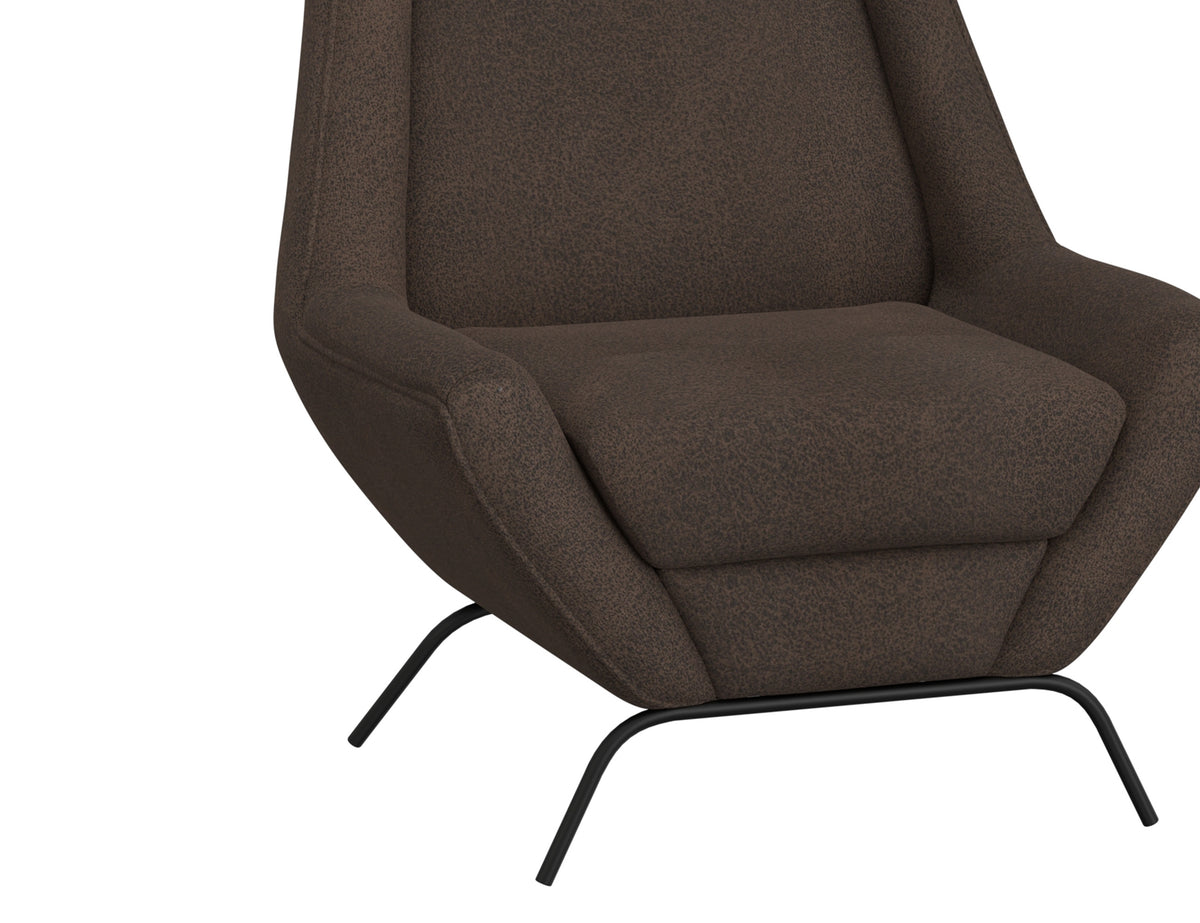 Tyne Armchair, Brown/Black, Wooden Frame & Metal Base