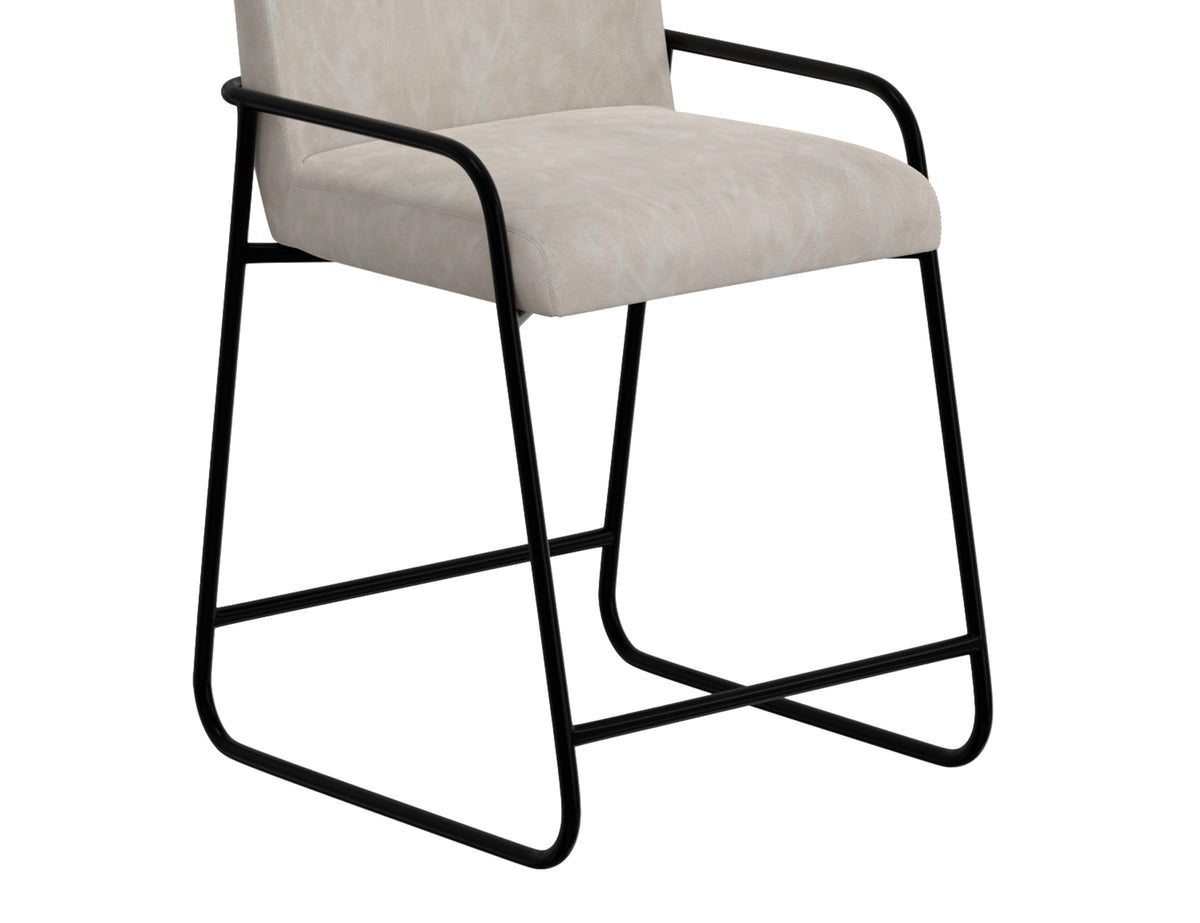 Seating Upholstered Barstool, Gray/Black, Wooden Frame & Metal Base, Barstool 30" - IUP800-BST30-210