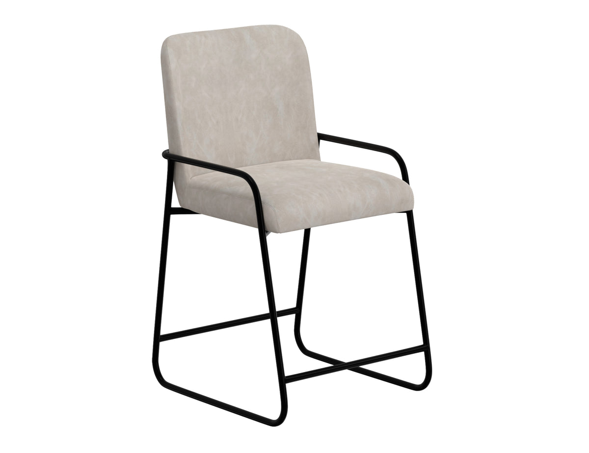 Seating Upholstered Barstool, Gray/Black, Wooden Frame, Barstool 24"
