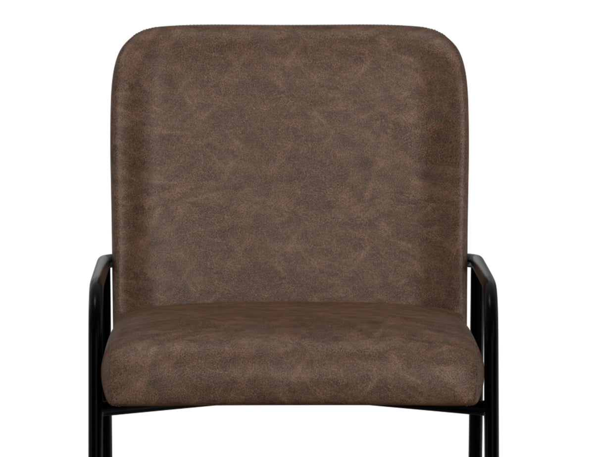 Seating Upholstered Barstool, Brown/Black, Wooden Frame & Metal Base, Barstool 24" - IUP800-BST24-212