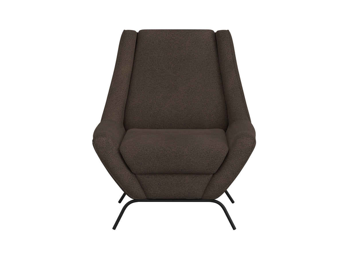 Tyne Armchair, Brown/Black, Wooden Frame & Metal Base