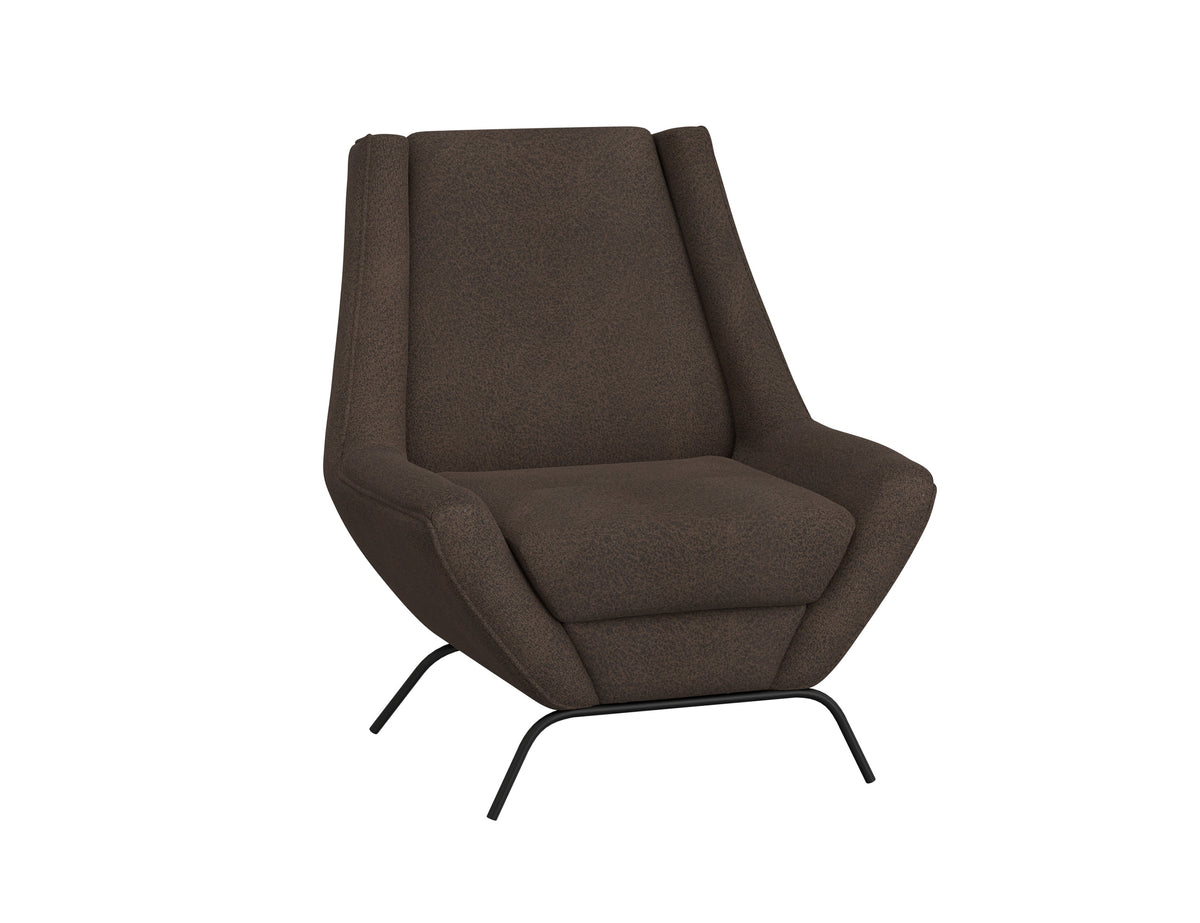 Tyne Armchair, Brown/Black, Wooden Frame & Metal Base