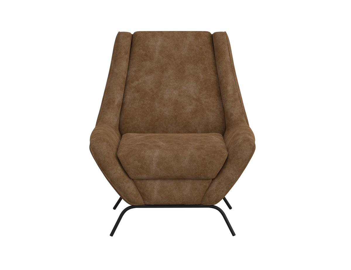Tyne Armchair, Orange/Black, Wooden Frame & Metal Base