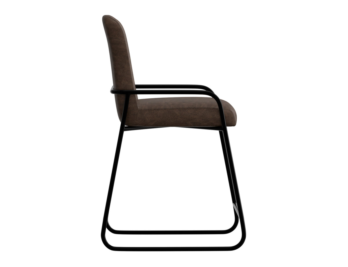 Seating Upholstered Barstool, Brown/Black, Wooden Frame & Metal Base, Barstool 24" - IUP800-BST24-212