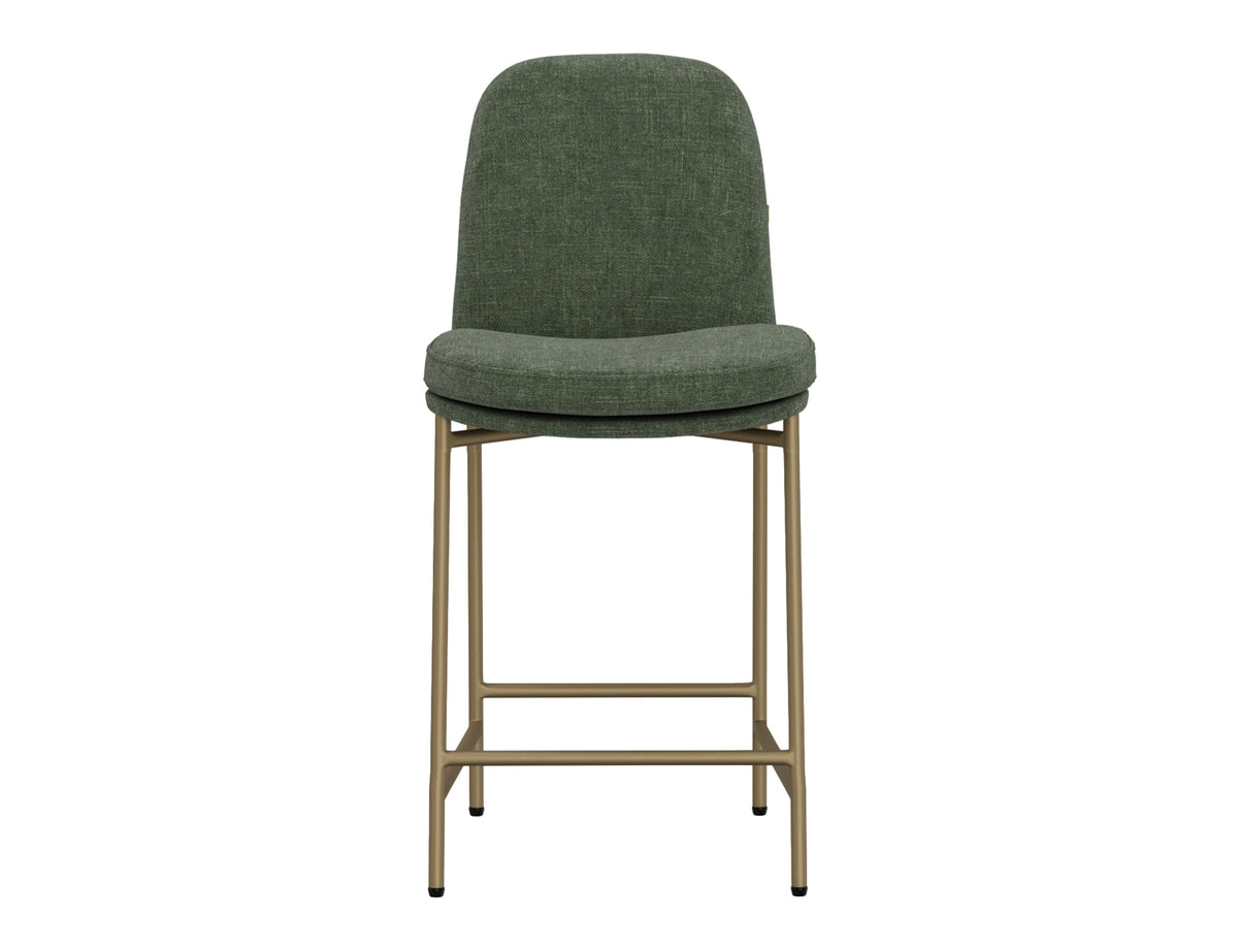 Seating Upholstered Barstool, Green/Gold, Wooden Frame & Metal Base, Barstool 24" - IUP803-BST24-111