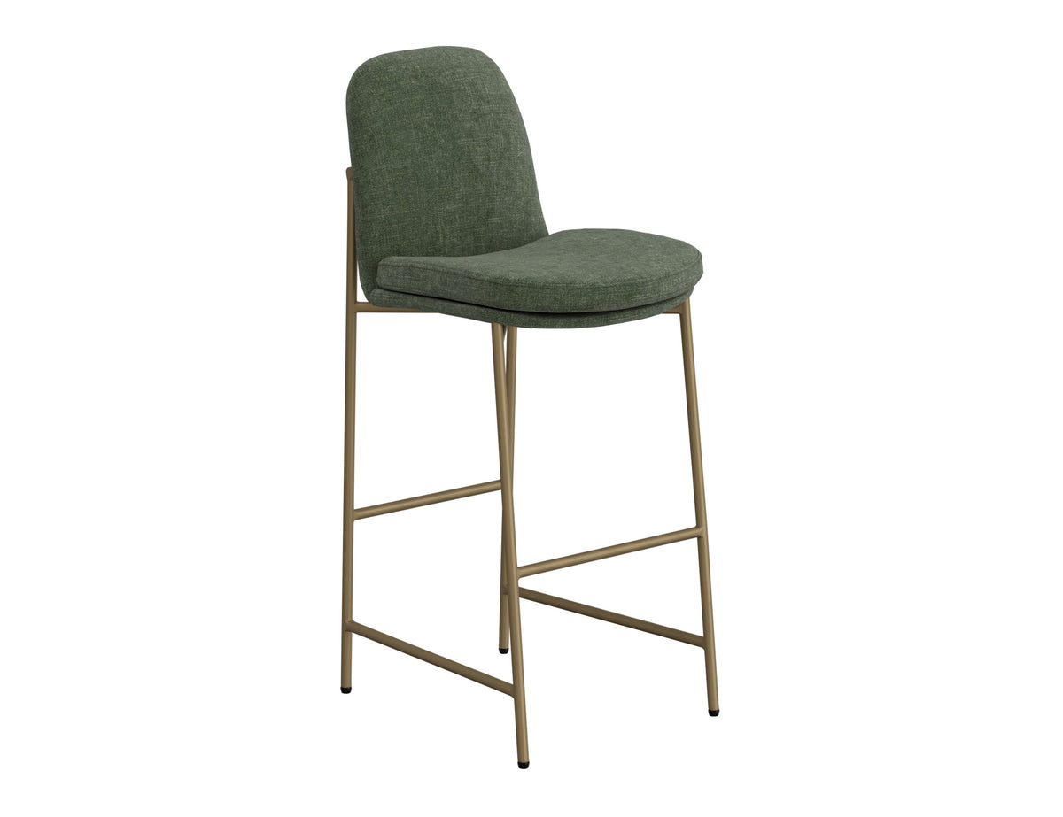 Seating Upholstered Barstool, Green/Gold, Wooden Frame & Metal Base, Barstool 30" - IUP803-BST30-111