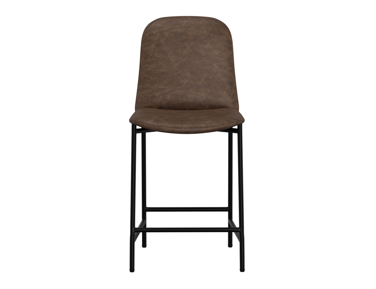 Seating Upholstered Barstool, Brown/Black, Wooden Frame & Metal Base, Barstool 24" - IUP803-BST24-212