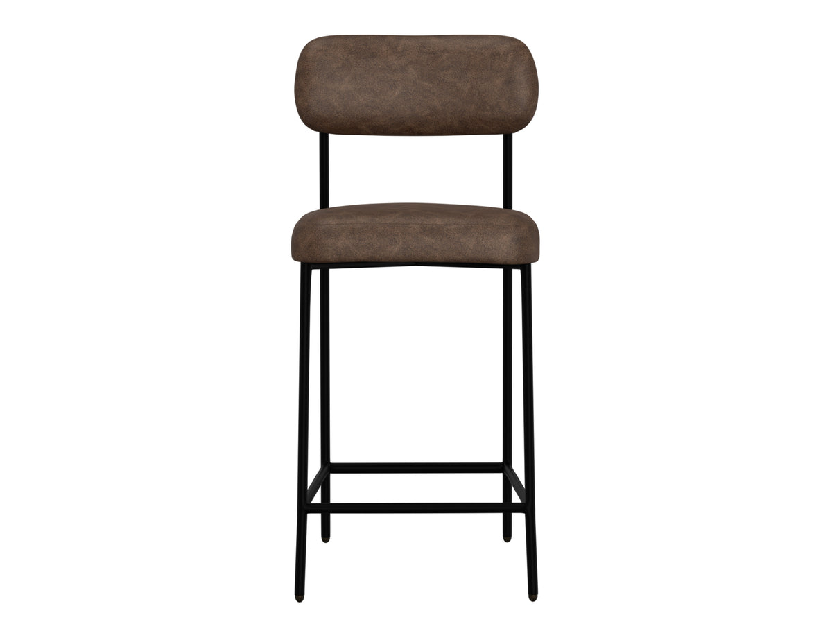 Seating Upholstered Barstool, Brown/Black, Wooden Frame & Metal Base, Barstool 30" - IUP801-BST30-212