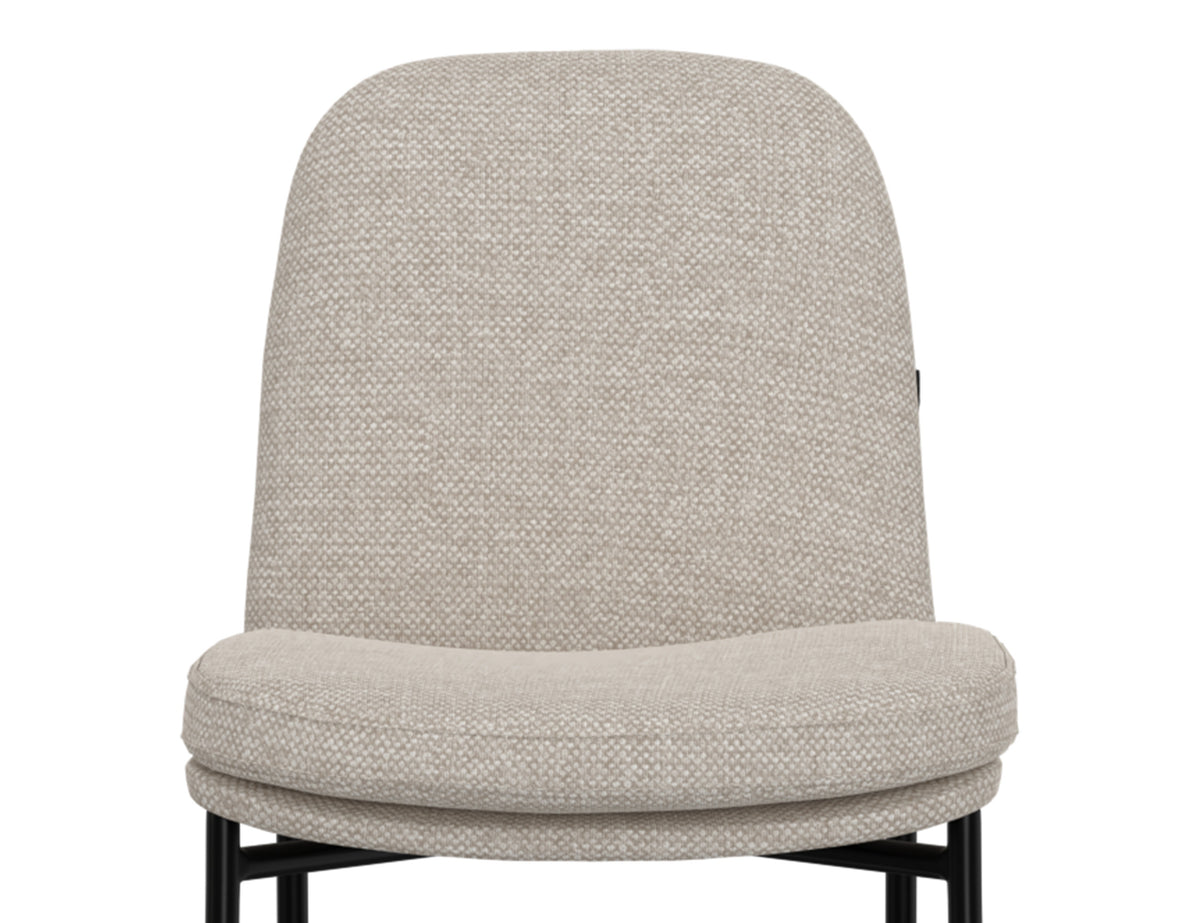 Seating Upholstered Barstool, Beige/Black, Wooden Frame & Metal Base, Barstool 30" - Metal frame and fabric & Metal/Fabric