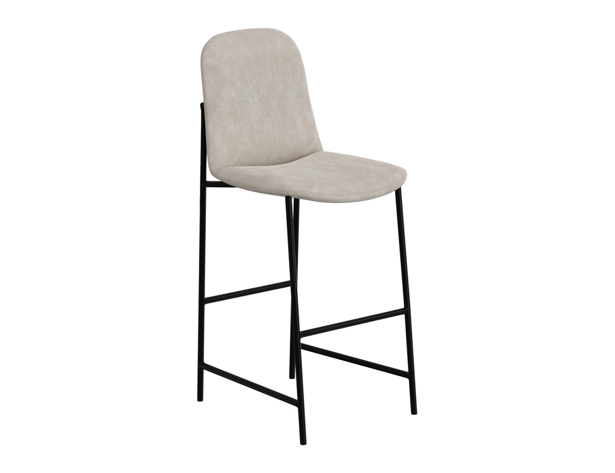 Seating Upholstered Barstool, Gray/Black, Wooden Frame & Metal Base, Barstool 30" - IUP803-BST30-210
