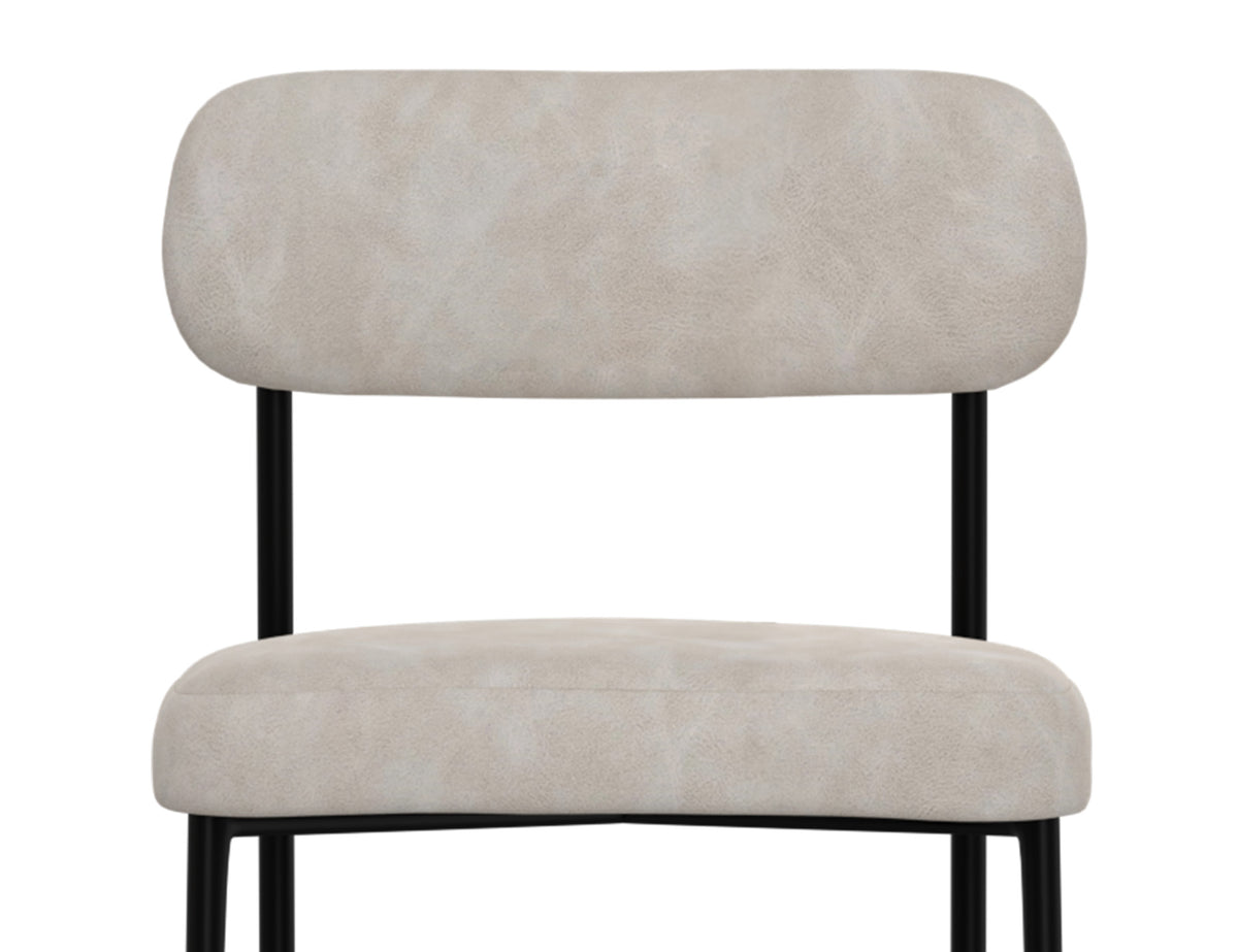 Seating Upholstered Barstool, Gray/Black, Wooden Frame & Metal Base, Barstool 24" - IUP801-BST24-210