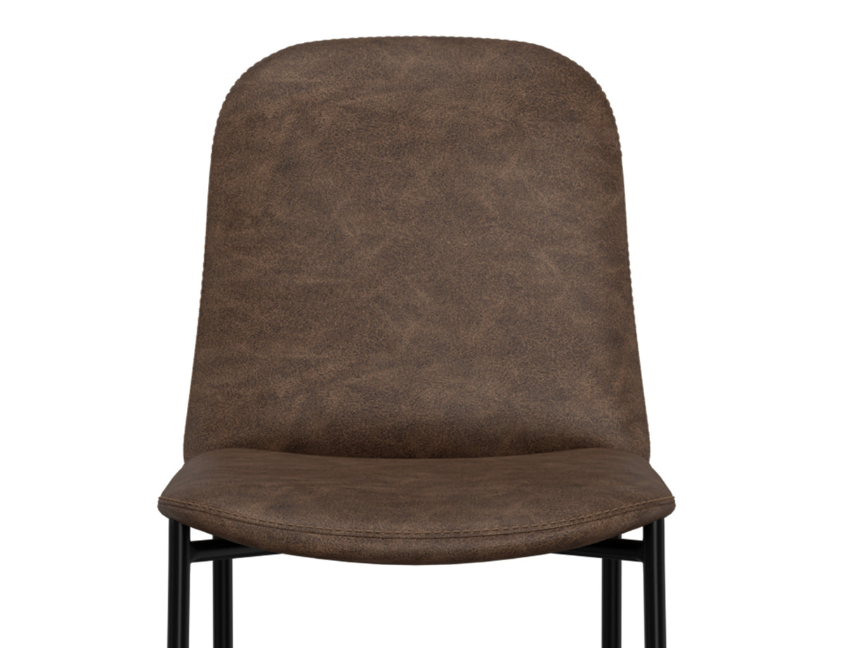 Seating Upholstered Barstool, Brown/Black, Wooden Frame & Metal Base, Barstool 30" - IUP803-BST30-212