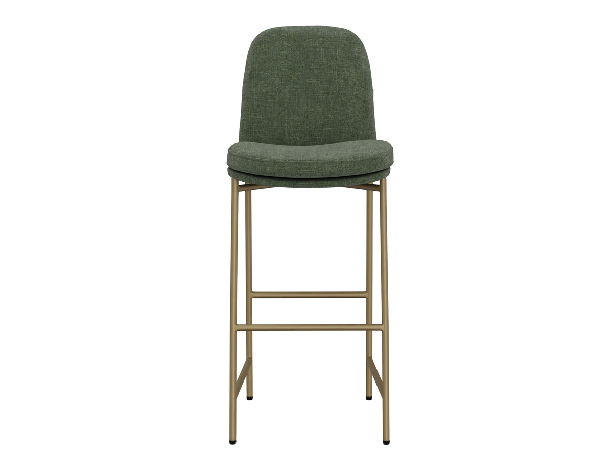 Seating Upholstered Barstool, Green/Gold, Wooden Frame & Metal Base, Barstool 30" - IUP803-BST30-111