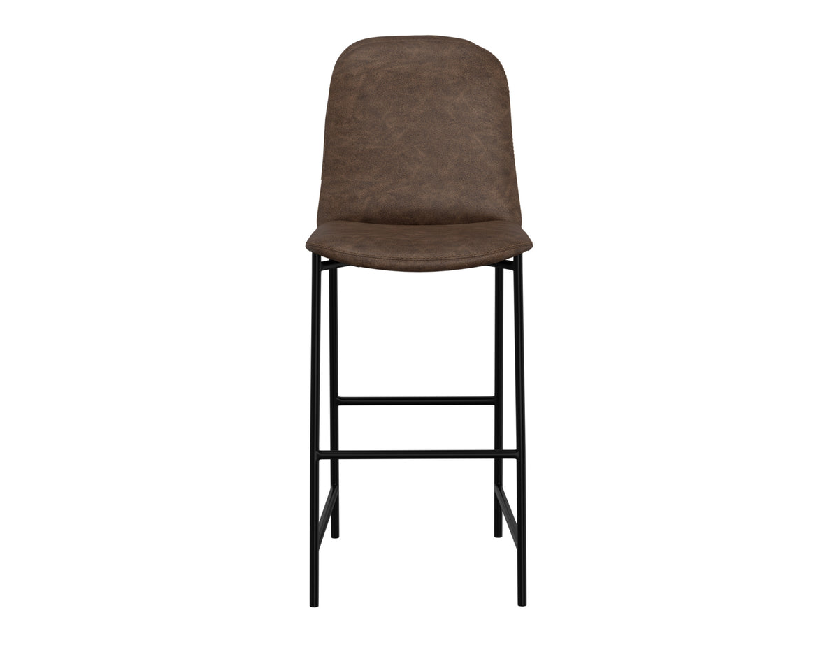 Seating Upholstered Barstool, Brown/Black, Wooden Frame & Metal Base, Barstool 30" - IUP803-BST30-212