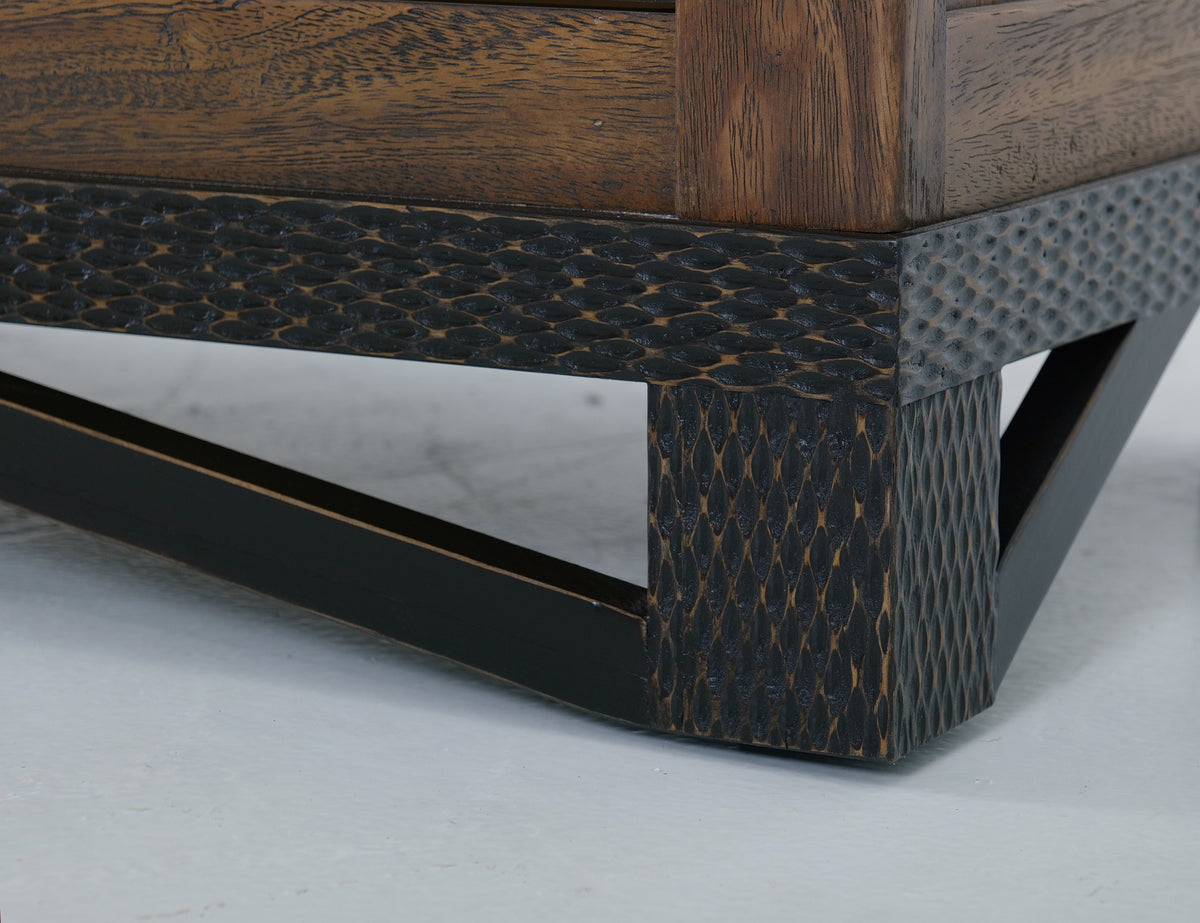 Walnut Nightstand, Brown, 1 Drawer, 1 Shelf