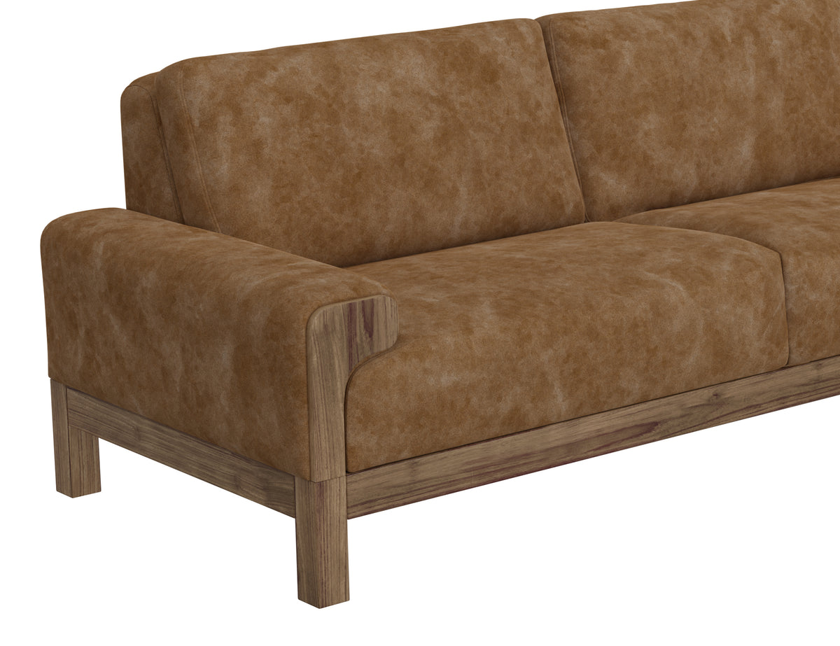Sedona Sofa, Orange, Wooden Frame & Base