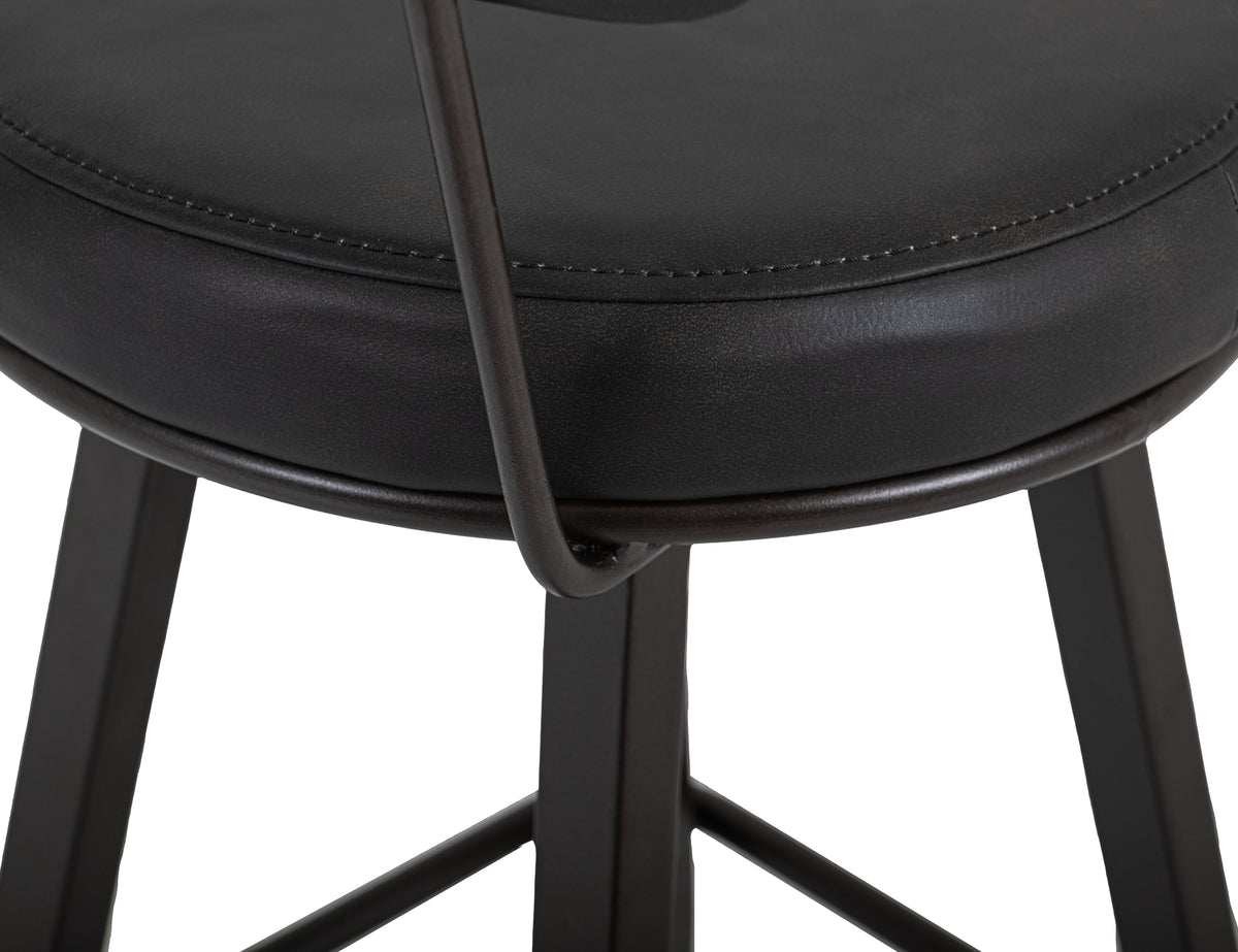 Eclipse Upholstered Barstool, Wooden Frame & Metal Base, Barstool 24"