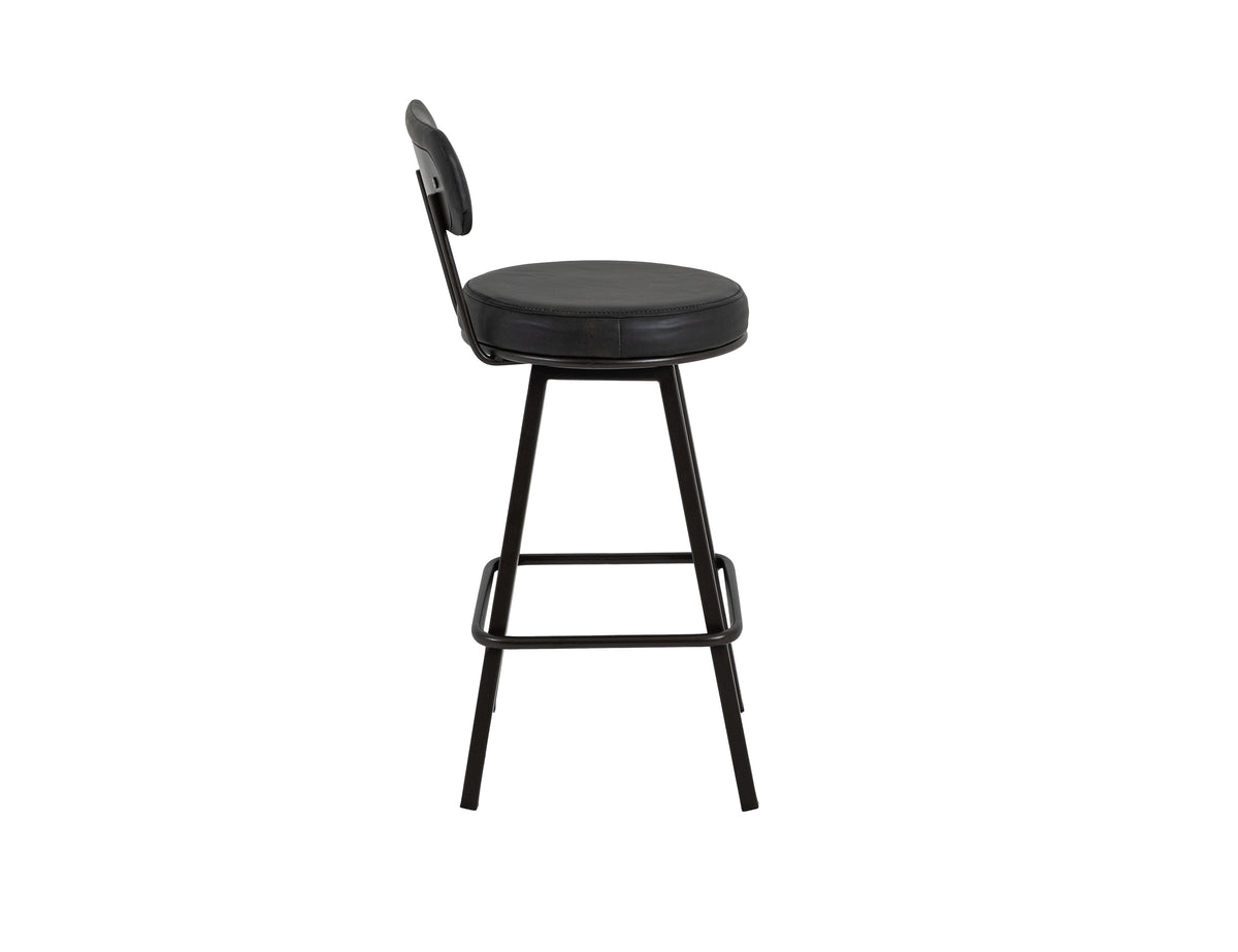 Eclipse Upholstered Barstool, Wooden Frame & Metal Base, Barstool 30"