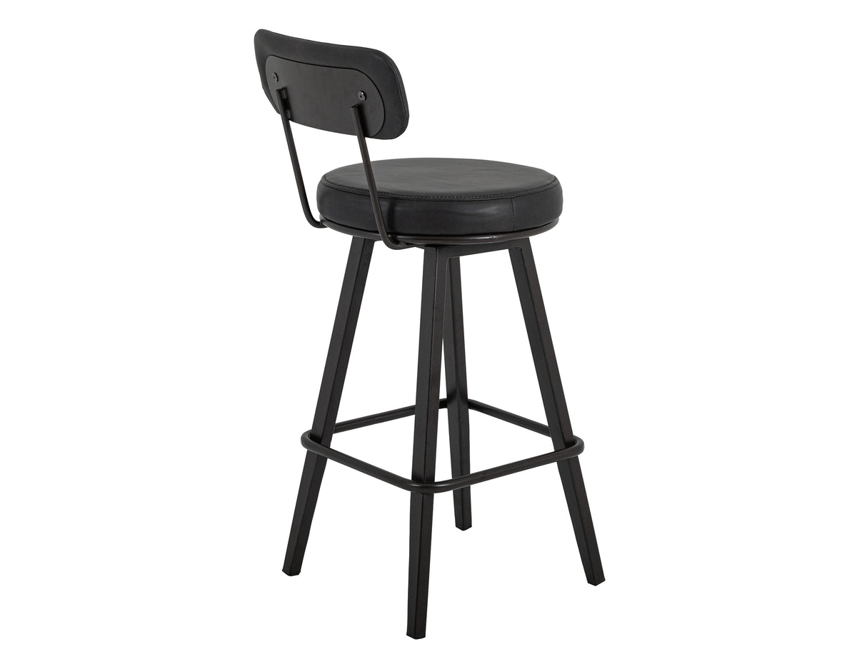 Eclipse Upholstered Barstool, Wooden Frame & Metal Base, Barstool 30"