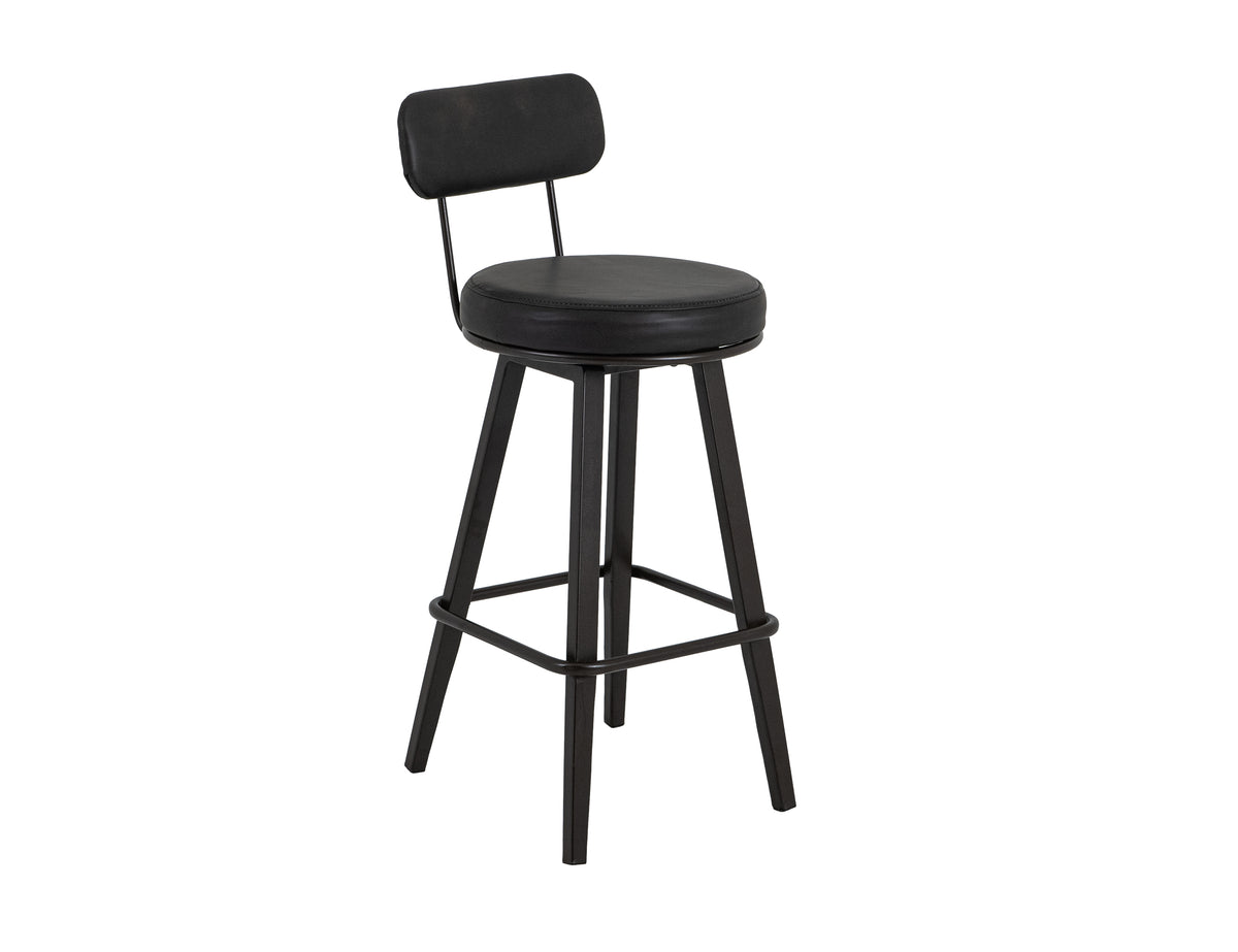 Eclipse Upholstered Barstool, Wooden Frame & Metal Base, Barstool 30"