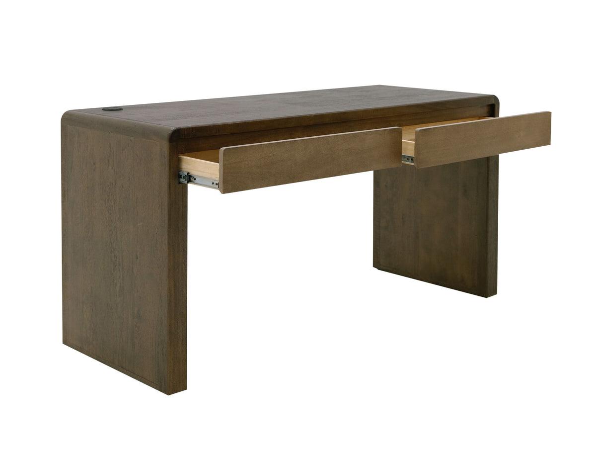 Tamesis Desk, Brown, 2 Drawer